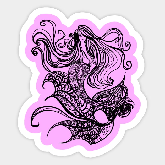 Mermaid Medley Sticker by Vizartsgirl